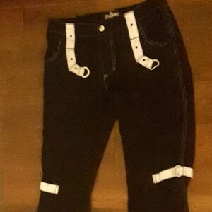 Royal bones black and white Strap pants
